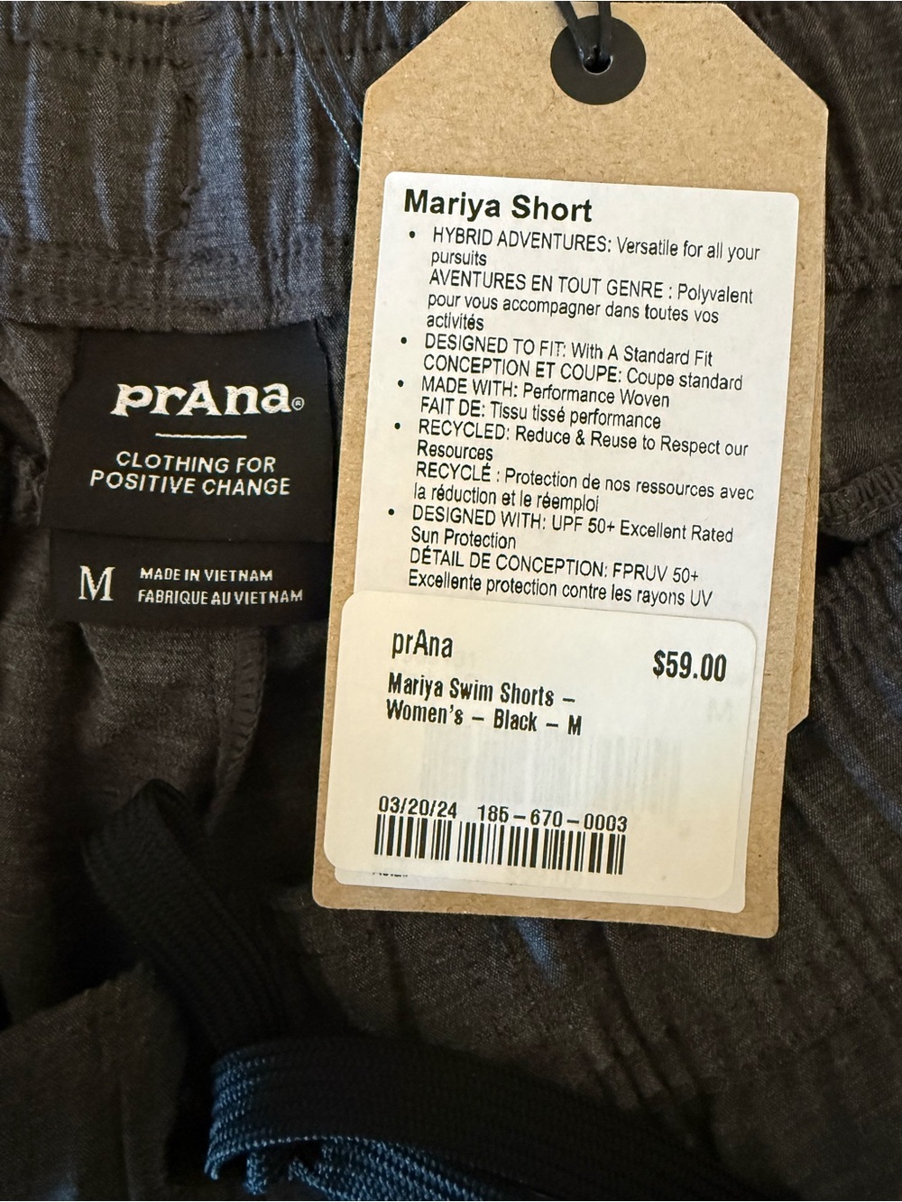 Prana Mariya Women's Swim Shorts — Black